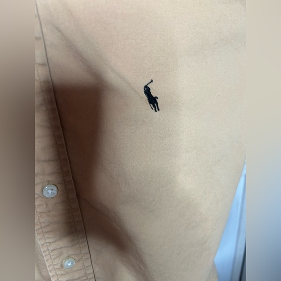 Ralph Lauren Men's Camel Button Down Blake 100% cotton Shirt size medium EUC - Picture 6 of 13